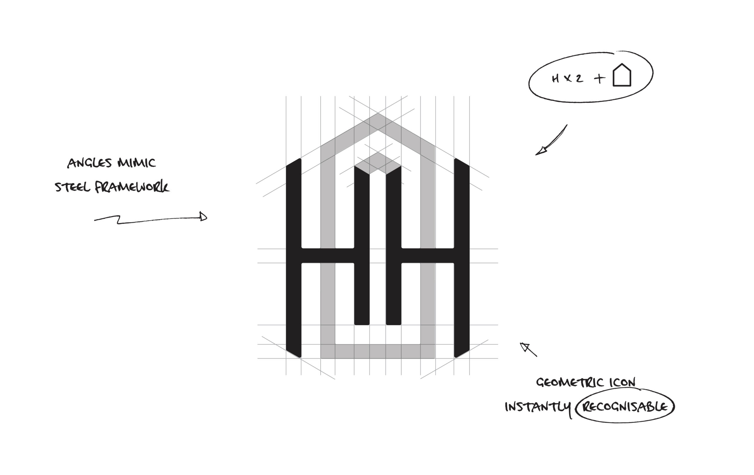 A stylish black and white house logo, showcasing a captivating logo design in progress.