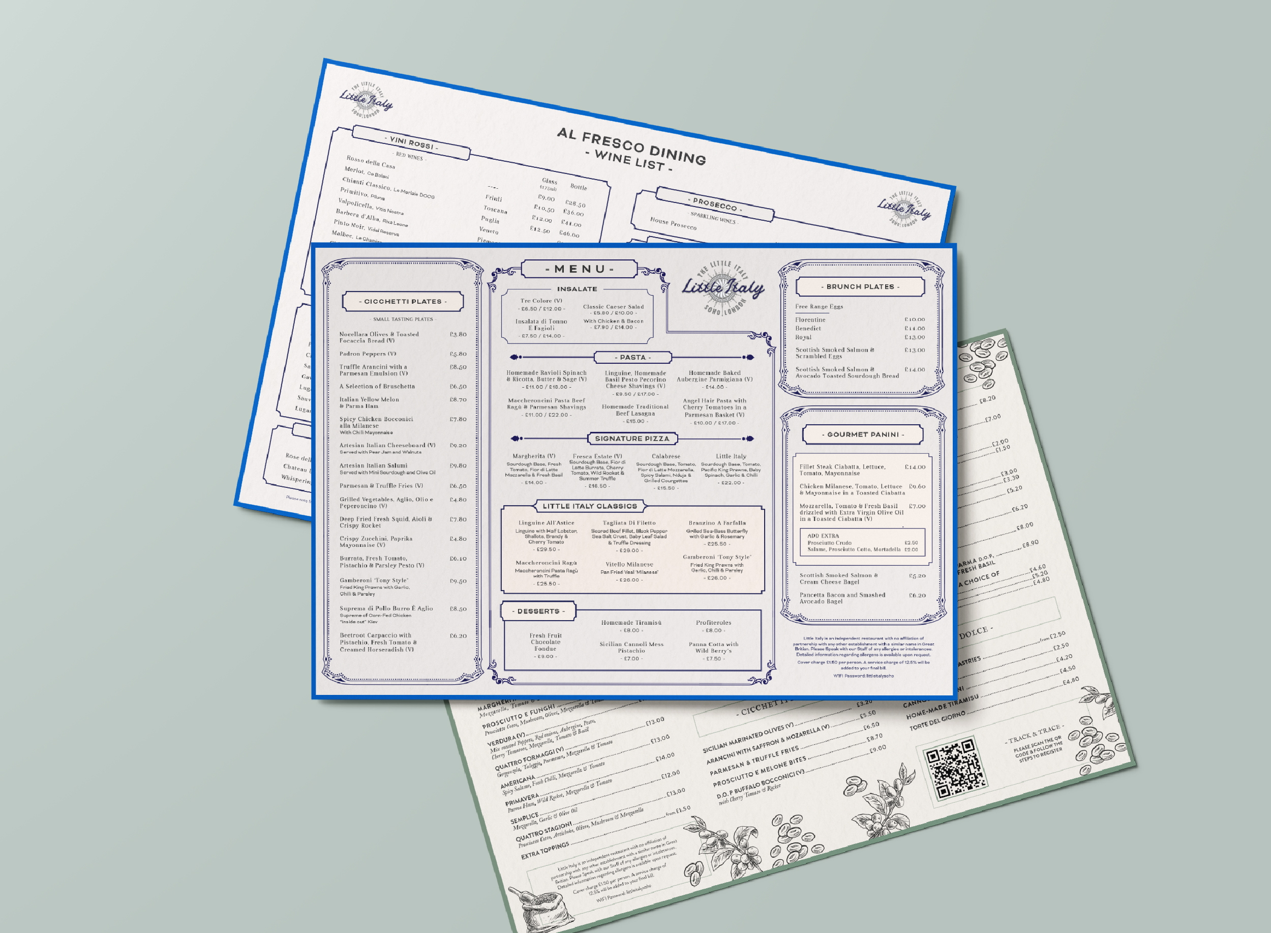 Traditional Italian restaurant and cafe menu design. Dive into a world of print design services!